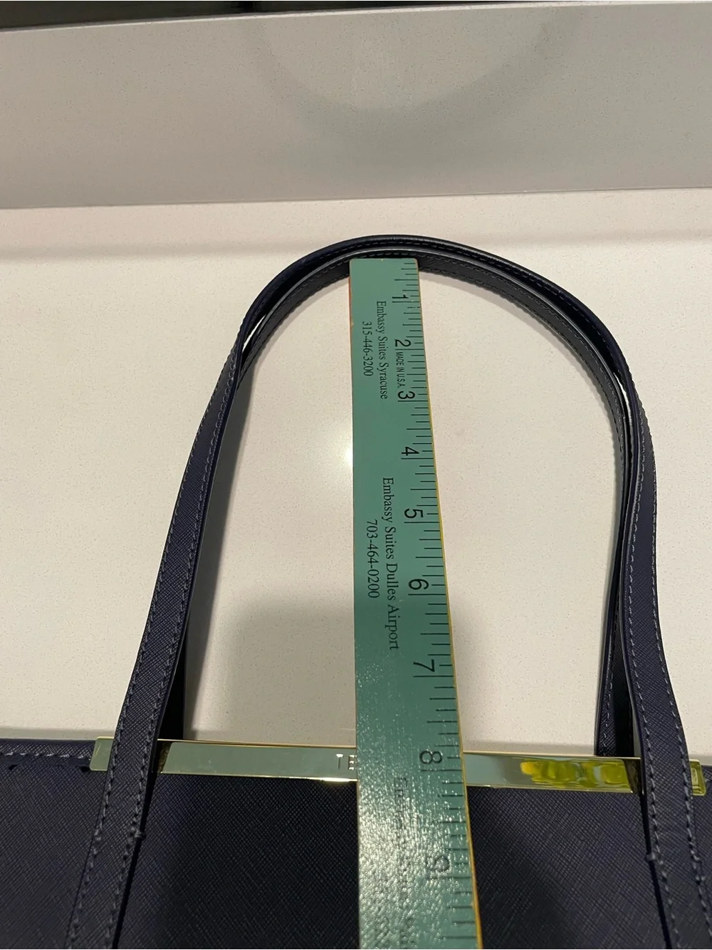 Ted Baker Navy Saffiano Leather Tote Bag